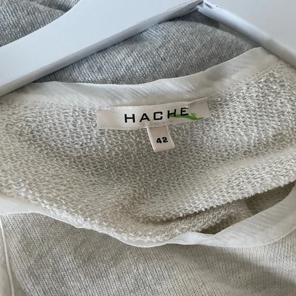 HACHE Gray French Terry Sweatshirt Dress S/M - Picture 4 of 6